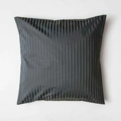 Charcoal 540 Thread Count Satin Stripe Cotton Bedding -Bed Linings Shop belledorm charcoal 550 count stripe cotton square pillowcase