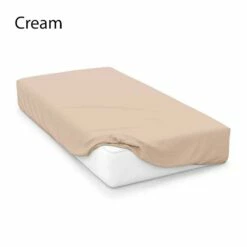 4FT Crease Resistant Polycotton Percale Fitted Sheets -Bed Linings Shop belledorm cream 4ft20200 polycotton percale fitted sheet