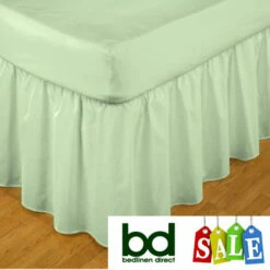 Easy Fit Frilled Valances -Bed Linings Shop belledorm frilled easy fit valance willow green 01
