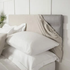 Faux Suede Headboard Wraps -Bed Linings Shop belledorm linen headboard wrap style