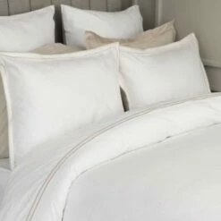 Savoy Oyster 2 Row Egyptian Cotton Duvet Set