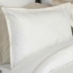 Savoy Oyster 2 Row Egyptian Cotton Duvet Set -Bed Linings Shop belledorm savoy oyster on white cotton oxford pillowcase
