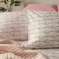 Tokyo Cotton Rich Duvet Cover Sets -Bed Linings Shop belledorm tokyo pillowcases in natural and pink