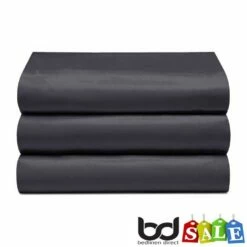 Polycotton Percale Flat Sheets -Bed Linings Shop black polycotton percale flat sheet