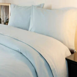 Brushed Cotton Flannelette Flat Sheets -Bed Linings Shop blue brushed cotton flat sheet