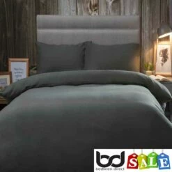 Brushed Cotton Flannelette Duvet Covers -Bed Linings Shop charcoal brushed cotton duvet cover 1
