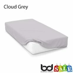 Cloud 200 Count Polycotton Percale Bedding -Bed Linings Shop cloud grey 200 count polycotton fitted sheets