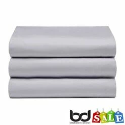 Polycotton Percale Flat Sheets -Bed Linings Shop cloud grey polycotton flat sheet