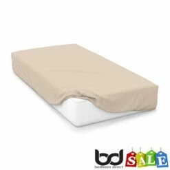 Cream 200 Count Polycotton Percale Bedding -Bed Linings Shop cream 200 count polycotton percale fitted sheets