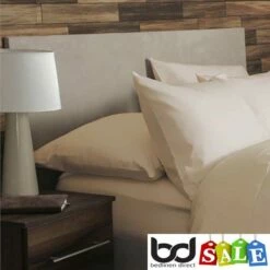 Cream 200 Count Polycotton Percale Bedding -Bed Linings Shop cream 200 thread count polycotton percale pillowcases