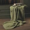 Denzel Cotton Throws -Bed Linings Shop design port denzel olive green throw
