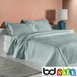 Kashmir Cotton Bedspreads -Bed Linings Shop design port duck egg blue kashmir cotton bedspreads
