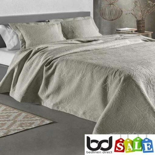 Kashmir Cotton Bedspreads -Bed Linings Shop design port taupe kashmir cotton bedspreads