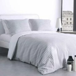 Stripes Jacquard Cotton Duvet Cover Sets -Bed Linings Shop designport stripe silver duvet cover set