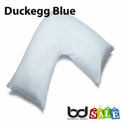 V Shape Orthopaedic Polycotton Percale Pillowcases -Bed Linings Shop duckegg blue v shape orthopaedic pillowcase