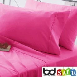 Housewife Polycotton Percale Pillowcase -Bed Linings Shop fuschia pink 200 thread count polycotton percale standard pillowcase 01