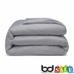 Grey 200 Count Polycotton Percale Bedding