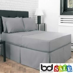 Polycotton Percale Flat Sheets -Bed Linings Shop grey polycotton percale sheets