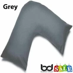 V Shape Orthopaedic Polycotton Percale Pillowcases -Bed Linings Shop grey v shape orthopaedic pillowcase