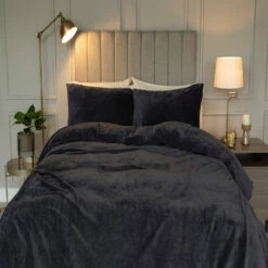 Heat Holders Fleece Duvet Cover Sets -Bed Linings Shop heat holders duvet set antique silver