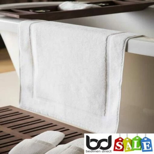 Cotton Bath Mats -Bed Linings Shop hotel quality cotton bath mats in white