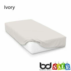 Bed Linings Shop -Bed Linings Shop ivory 90cm x 200cm egyptian cotton fitted sheets