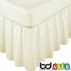Easy Fit Frilled Valances -Bed Linings Shop ivory easy fit frilled valance