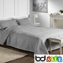 Kashmir Cotton Bedspreads -Bed Linings Shop kashmir grey cotton bedspreads