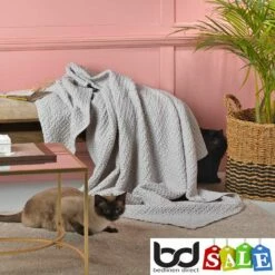 Mallory Waffle Cotton Throws -Bed Linings Shop mallory natural cotton throws