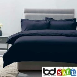 Navy Blue 200 Thread Count Egyptian Cotton Bedding