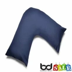 Navy Blue 200 Count Polycotton Percale Bedding -Bed Linings Shop navy blue 200 count polycotton percale v shape pillowcase