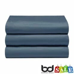 Polycotton Percale Flat Sheets -Bed Linings Shop navy blue polycotton percale flat sheet