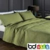 Padstow Cotton Bedspreads -Bed Linings Shop padstow olive green cotton bedspreads