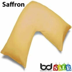 V Shape Orthopaedic Polycotton Percale Pillowcases -Bed Linings Shop saffron v shape orthopaedic pillowcase