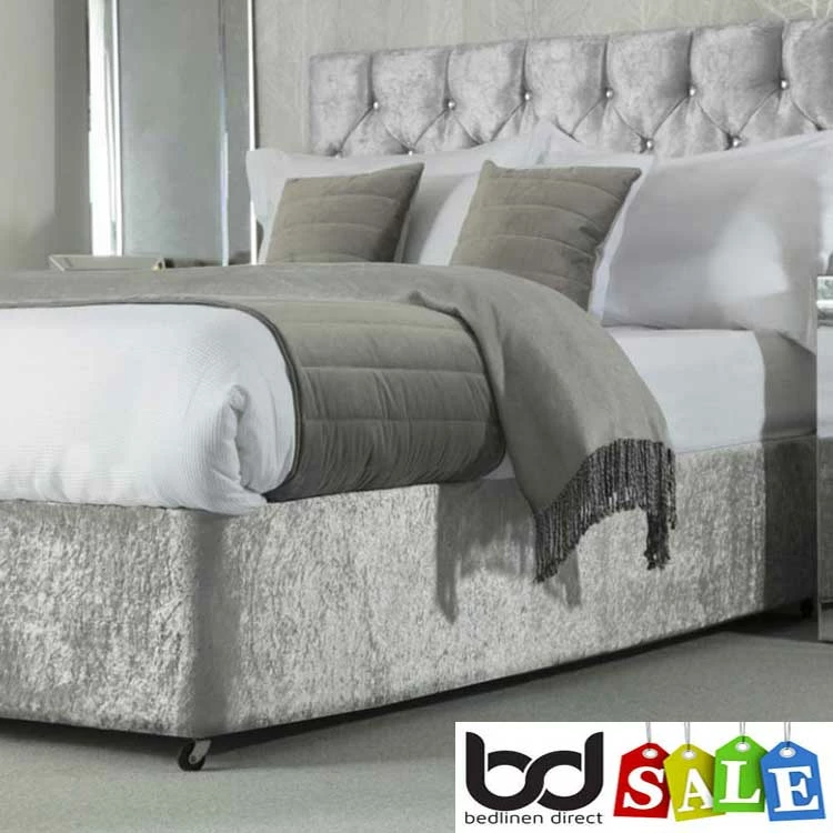 Crushed Velvet Divan Base Wraps Crushed Velvet Divan Base Wraps -Bed Linings Shop silver crushed velvet divan base wraps