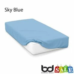Sky Blue 200 Count Polycotton Percale Bedding -Bed Linings Shop sky blue 200 count polycotton percale fitted sheets
