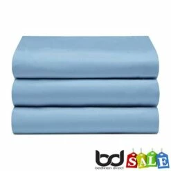 Sky Blue 200 Count Polycotton Percale Bedding -Bed Linings Shop sky blue 200 count polycotton percale flat sheets