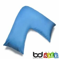 Sky Blue 200 Count Polycotton Percale Bedding -Bed Linings Shop sky blue 200 count polycotton percale v shape pillowcase