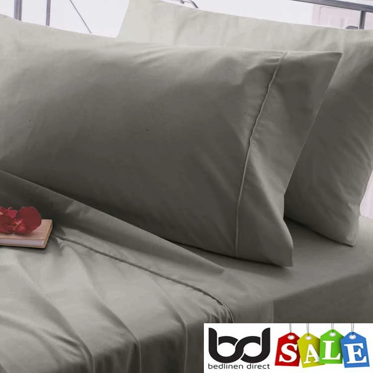 Slate 200 Thread Count Egyptian Cotton Bedding Slate 200 Thread Count Egyptian Cotton Bedding -Bed Linings Shop slate grey 200 count egyptian cotton pillowcase pair