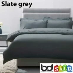 200 Thread Count Egyptian Cotton Duvet Cover Sets -Bed Linings Shop slate grey 200 thread count egyptian cotton duvet cover sets