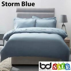 200 Thread Count Egyptian Cotton Duvet Cover Sets -Bed Linings Shop storm blue 200 thread count egyptian cotton duvet cover sets