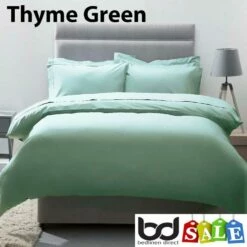 200 Thread Count Egyptian Cotton Duvet Cover Sets -Bed Linings Shop thyme green 200 thread count egyptian cotton duvet cover sets