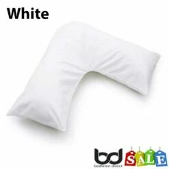 V Shape Orthopaedic Polycotton Percale Pillowcases -Bed Linings Shop white v shape orthopaedic polycotton percale pillowcases